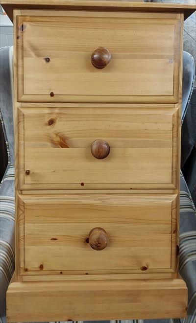 Bespoke Pine 3 Drawer Bedside Table From